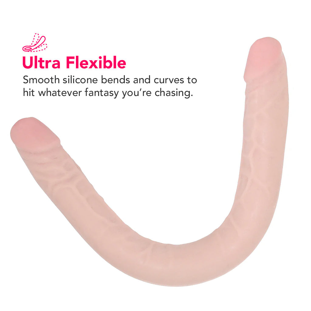 Dr. Skin+ 16.5 Inch Posable Silicone Double Dildo Dildo Sex Toys > Double Ended Dildos - Tophatter Daily Deals