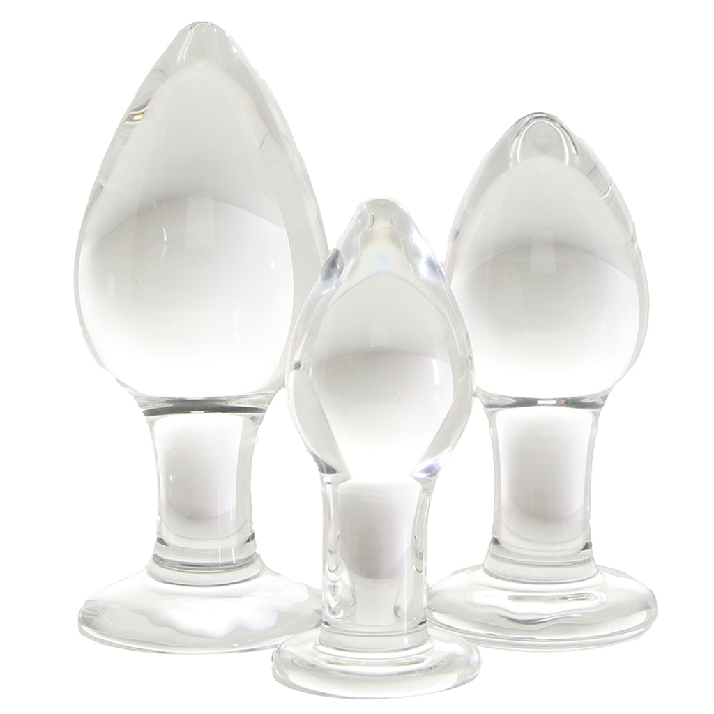Clarity Utopian Trinity Glass Butt Plug Set Anal Sex Toys > Butt Plugs - Tophatter Daily Deals