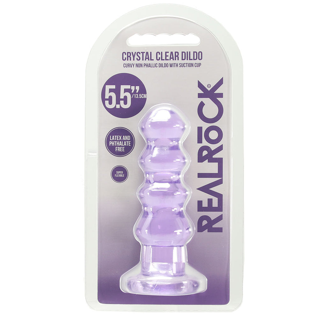 RealRock Crystal Clear Jelly 5.5 Inch Curvy Dildo in Purple - Tophatter's Adult Products Dildo Sex Toys > Anal Dildos - Tophatter Daily Deals