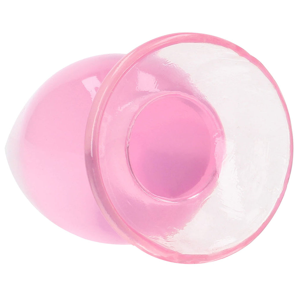 RealRock Crystal Clear Jelly 4.5 Inch Butt Plug in Pink - Tophatter's Adult Products Anal Sex Toys > Butt Plugs - Tophatter Daily Deals