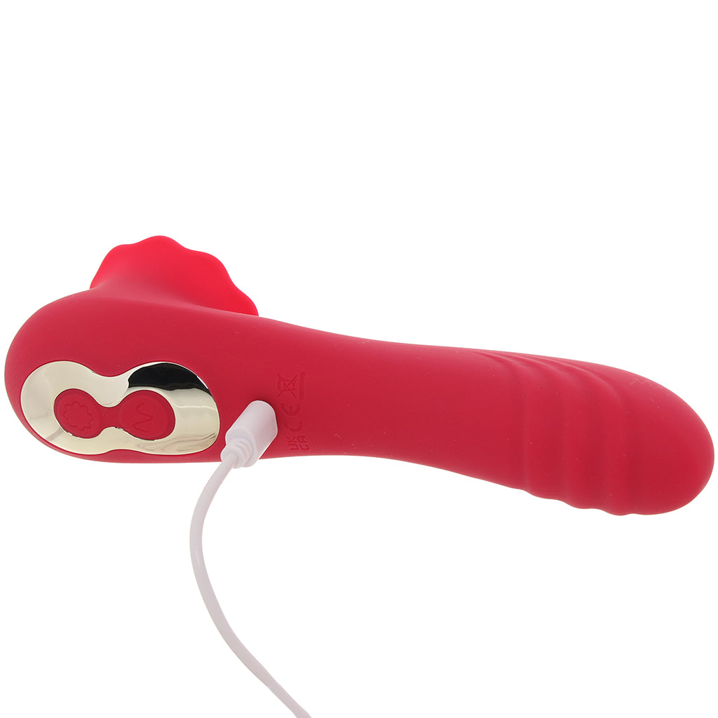 Secret Kisses Rose Quake Dual Ended Tapping Vibe Vibrators > G-Spot Vibrators - Tophatter Daily Deals