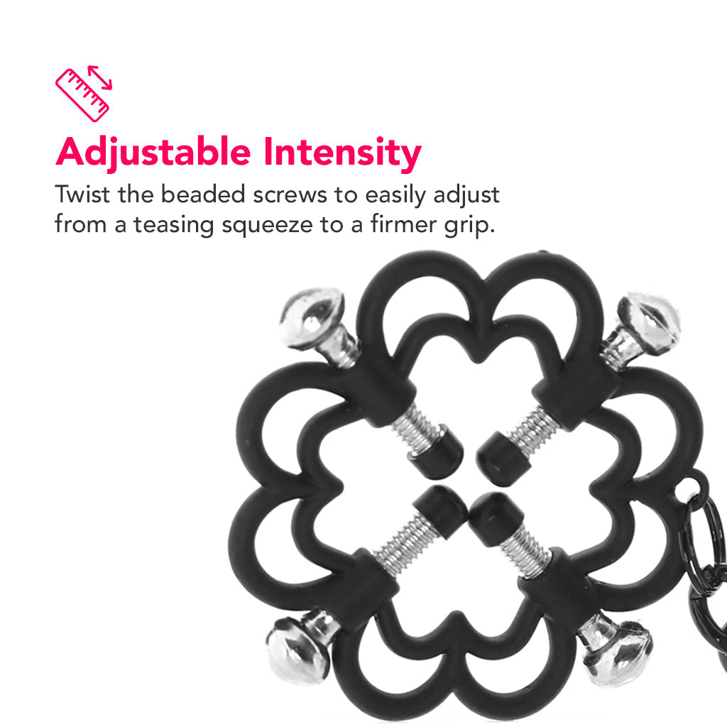 Nipple Grips 4-Point Weighted Nipple Press Clamps in Black Bondage and Fetish > Nipple Stimulators & Clamps - Tophatter Daily Deals