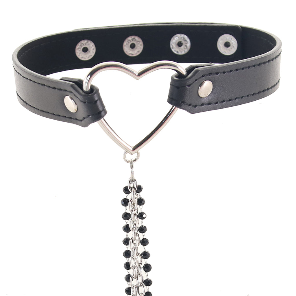 Sex & Mischief Amor Collar with Nipple Clamps - Tophatter's Adult Products Bondage and Fetish > Leashes and Collars - Tophatter Daily Deals