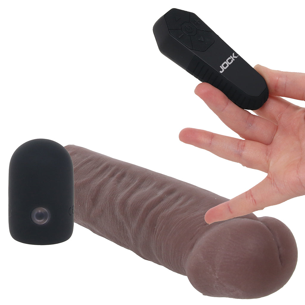 Jock Vibrating Realistic Penis Extender in Dark - Tophatter's Vibrator Deals Online Male Enhancement > Extenders and Sleeves - Tophatter Daily Deals