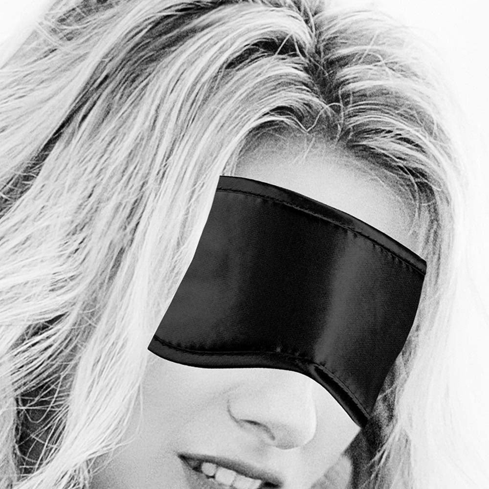 Black & White Satin Eye Mask Bondage and Fetish > Pleasure Masks and Dress Up Play - Tophatter Daily Deals