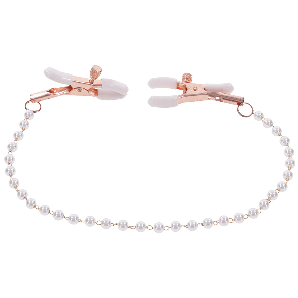 S&M Peaches 'n CreaMe Pearl Nipple Clamps - Tophatter's Adult Products Bondage and Fetish > Nipple Stimulators & Clamps - Tophatter Daily Deals