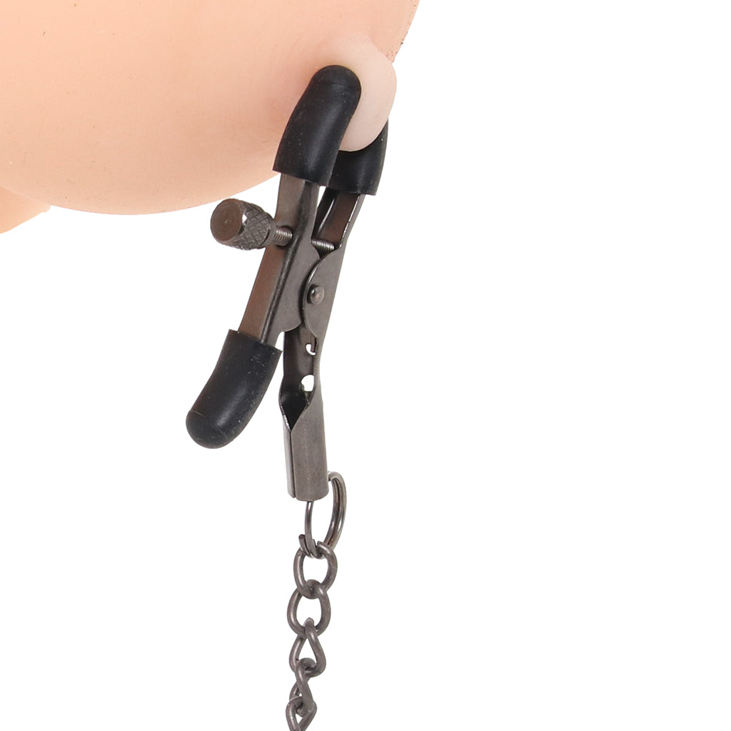 Sei Mio Nip & Tug Chained Nipple Clamps Bondage and Fetish > Nipple Stimulators & Clamps - Tophatter Daily Deals