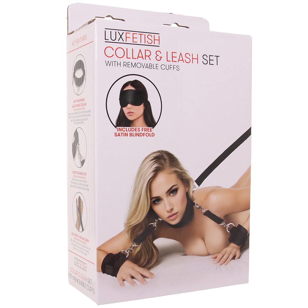Collar & Leash Set with Removable Cuffs Bondage and Fetish > Starter BDSM Kits - Tophatter Daily Deals
