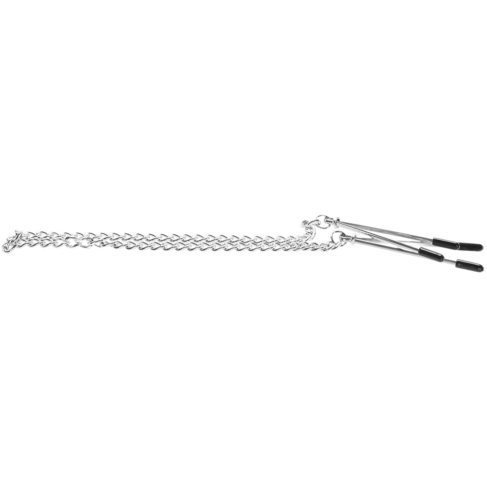 Lux Fetish Adjustable Tweezer Nipple Clips with Chain Bondage and Fetish > Nipple Stimulators & Clamps - Tophatter Daily Deals