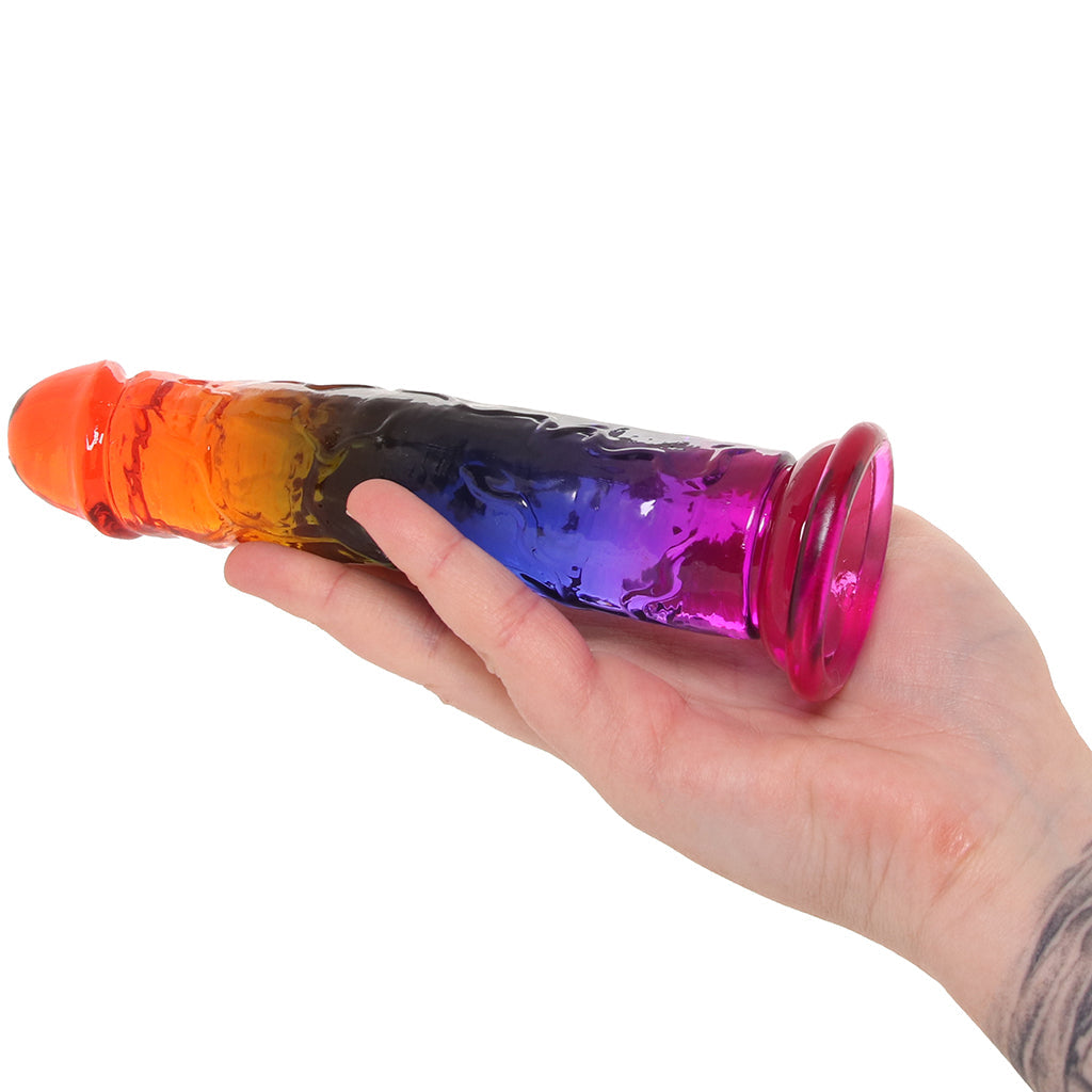 Crystal Jellies 7 Inch Classic Dildo in Rainbow Dildo Sex Toys > Realistic Dildos - Tophatter Daily Deals