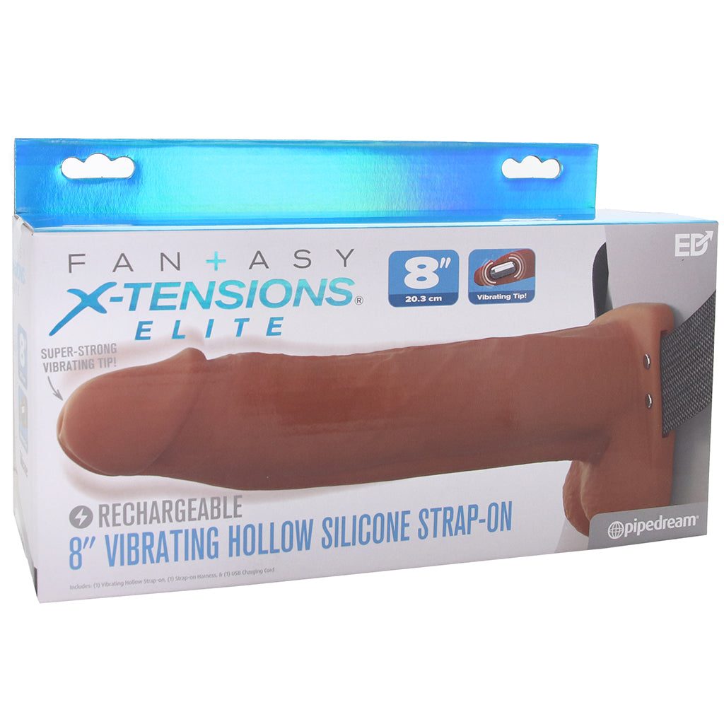 Fantasy X-tensions 8 Inch Hollow Strap-On Vibe in Brown Male Enhancement > Extenders and Sleeves - Tophatter Daily Deals