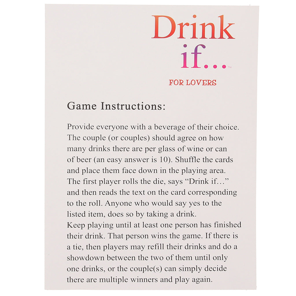 Drink If... For Lovers Game - Tophatter's Adult Sex Toys Online Sensual Love > Games - Tophatter Daily Deals