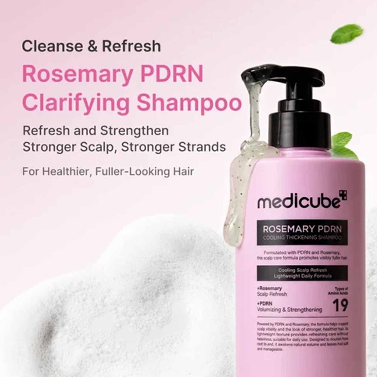Medicube Rosemary PDRN Cooling Thickening Shampoo 400ml Pump Dispenser - Tophatter Daily Deals