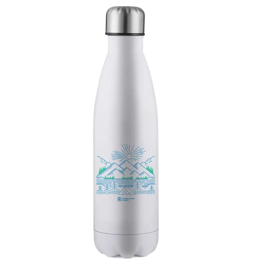 Camping Lines 17oz Stainless Water Bottle 17oz White Outdoor Recreation - Tophatter Daily Deals