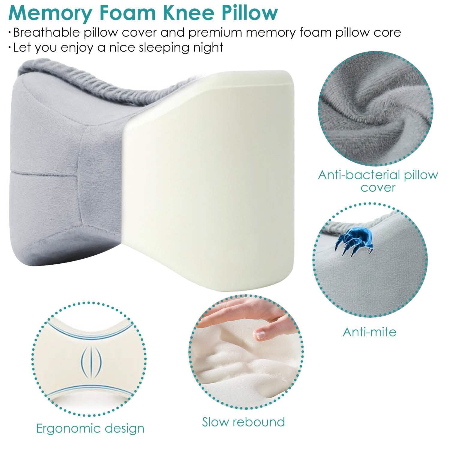 Memory Foam Contour Leg Pillow For Side Sleepers Bedding - Tophatter Daily Deals