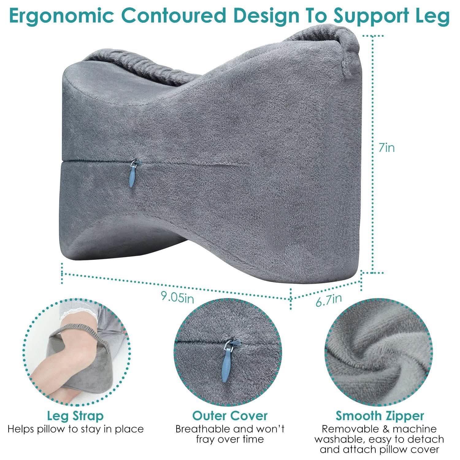 Memory Foam Contour Leg Pillow For Side Sleepers Bedding - Tophatter Daily Deals