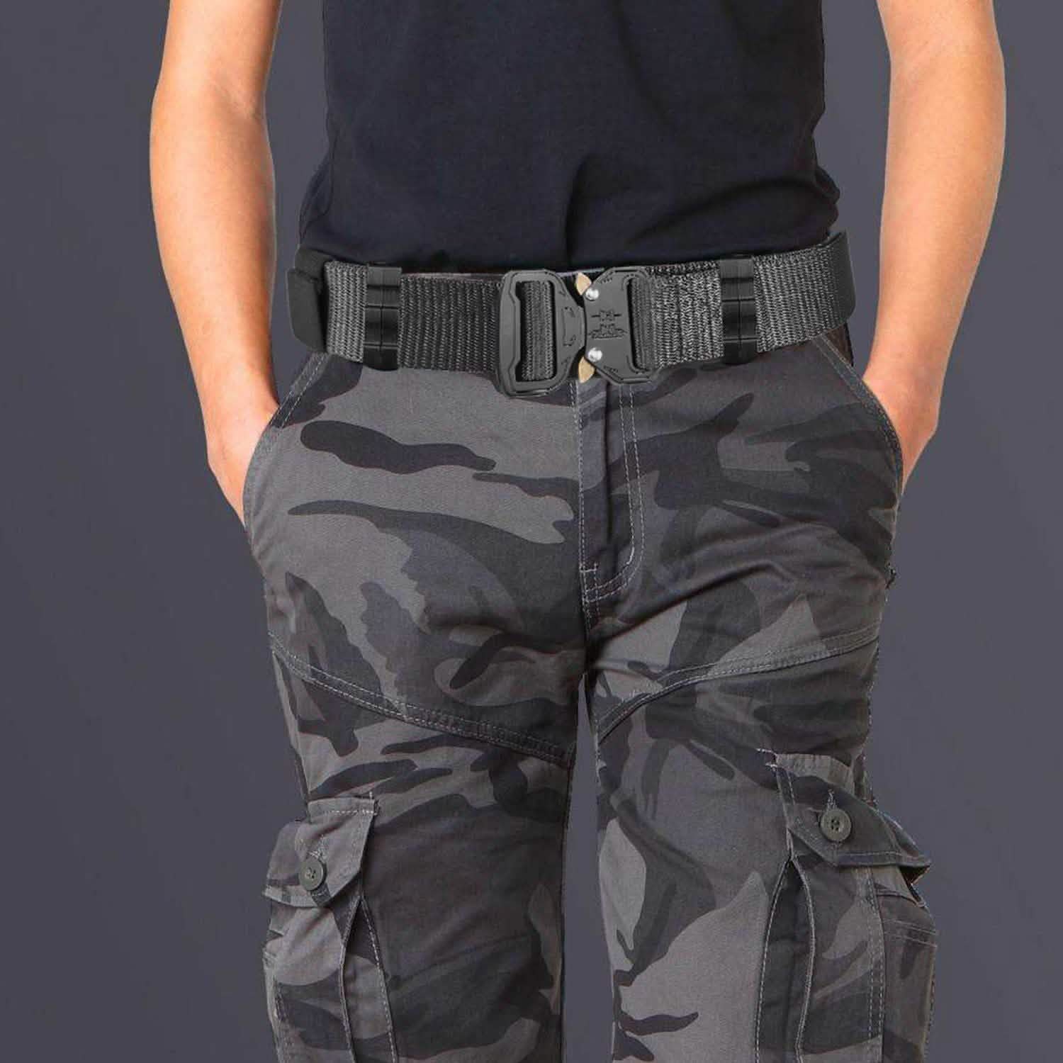 Men Adjustable Tactical Military Belt Belts & Ties - Tophatter Daily Deals