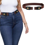 Men And Women's Buckle Free Adjustable Stretch Belts Brown Belts & Ties - Tophatter Daily Deals