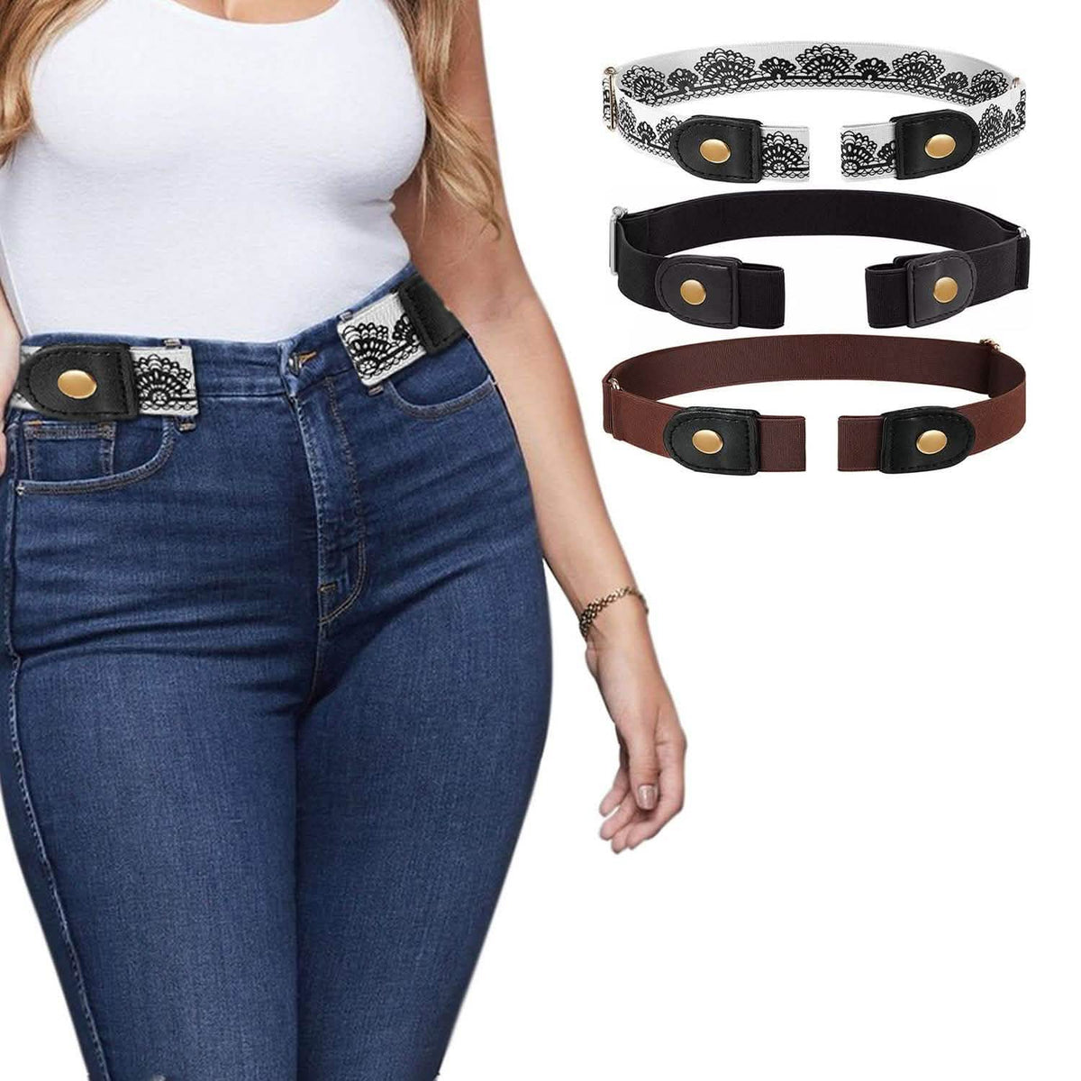 Men And Women's Buckle Free Adjustable Stretch Belts Belts & Ties - Tophatter Daily Deals