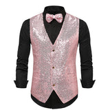 Men Ball Party Stage Sequins Suit Vest Pink Men Blazer - Tophatter Daily Deals
