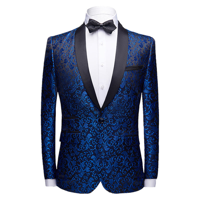 Stylish Party Blazer Men Jacquard Suit Jacket Men Blazer - Tophatter Daily Deals