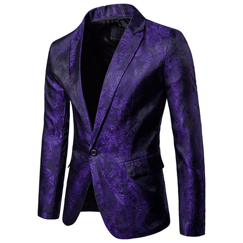 Fashion Men Business Wedding Party Tuxedo Dress Blazers Purple Men Blazer - Tophatter Daily Deals