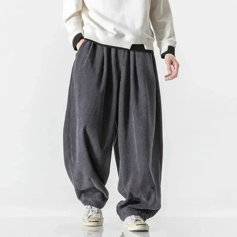 Men Casual Long Trousers Streetwear Harem Pants Gray Pants - Tophatter Daily Deals