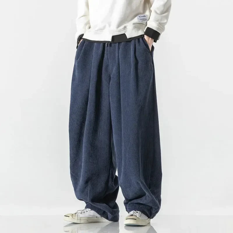 Men Casual Long Trousers Streetwear Harem Pants Blue Pants - Tophatter Daily Deals