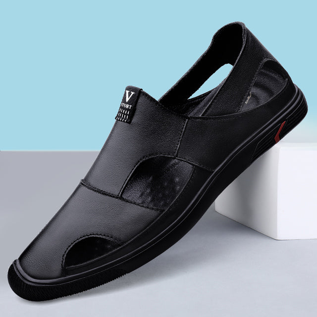 Men Casual Shoes Luxury Sandals Black Men Shoes - Tophatter Daily Deals