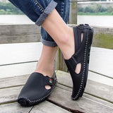 Men Casual Shoes Slip on Hollow Leather Men Shoes Men's Shoes - Tophatter Daily Deals
