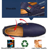 Men Casual Shoes Slip on Hollow Leather Men Shoes Men's Shoes - Tophatter Daily Deals