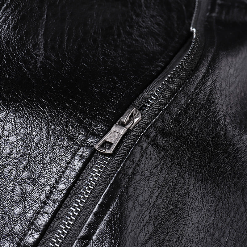 Men Coats Motorcycle Leather Jacket Winter Overcoat Coats & Jackets - Tophatter Daily Deals