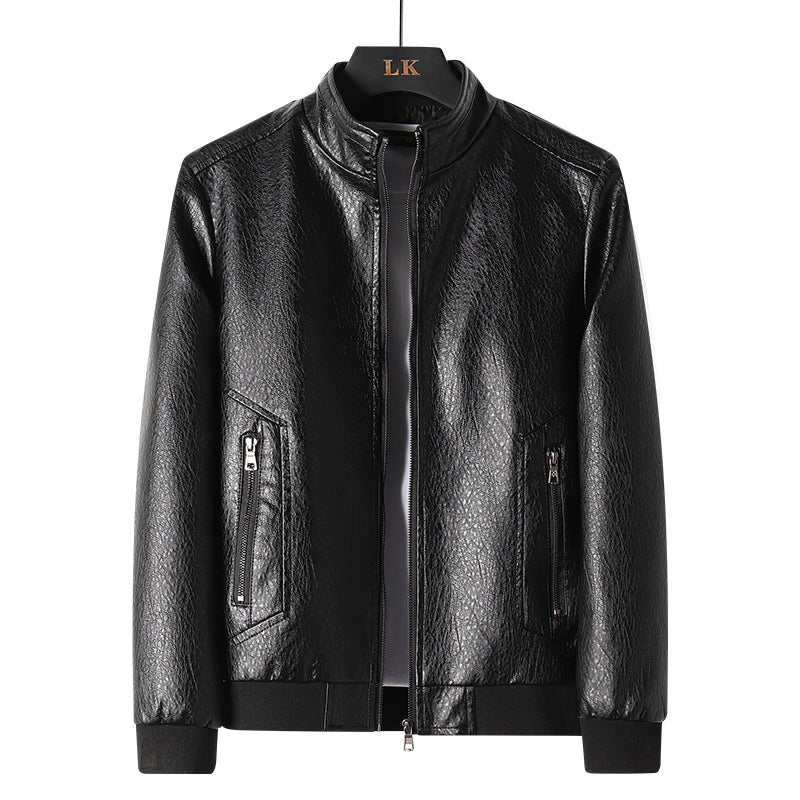 Men Coats Motorcycle Leather Jacket Winter Overcoat Black Coats & Jackets - Tophatter Daily Deals