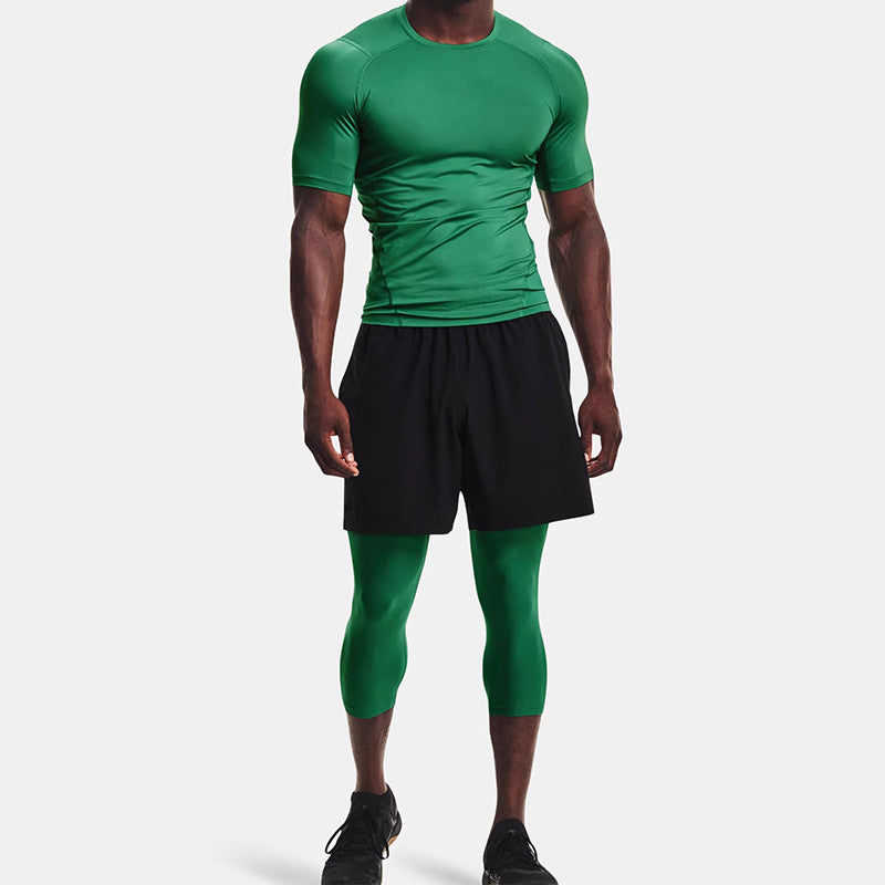 Men Compression 3/4 Leggings Elastic Trousers Pants - Tophatter Daily Deals