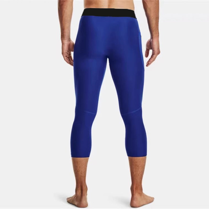 Men Compression 3/4 Leggings Elastic Trousers Pants - Tophatter Daily Deals