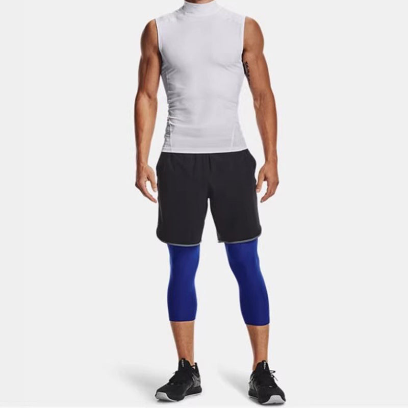 Men Compression 3/4 Leggings Elastic Trousers Pants - Tophatter Daily Deals