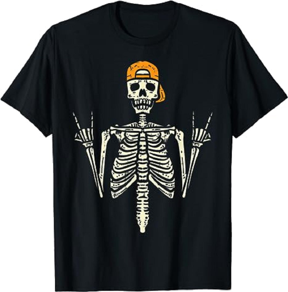 Men Cotton Rocker Skeleton T Shirt Tee - Tophatter Daily Deals