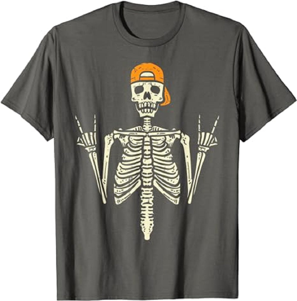 Men Cotton Rocker Skeleton T Shirt Tee - Tophatter Daily Deals