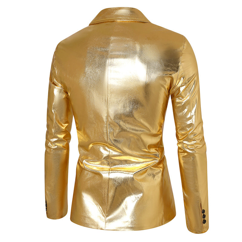 Men Double-breasted Thin Suit Gold Jacket Men's Clothing - Tophatter Daily Deals