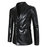 Men Double-breasted Thin Suit Gold Jacket Black Men's Clothing - Tophatter Daily Deals