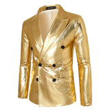 Men Double-breasted Thin Suit Gold Jacket Gold Men's Clothing - Tophatter Daily Deals
