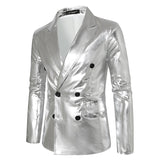 Men Double-breasted Thin Suit Gold Jacket Silver Men's Clothing - Tophatter Daily Deals
