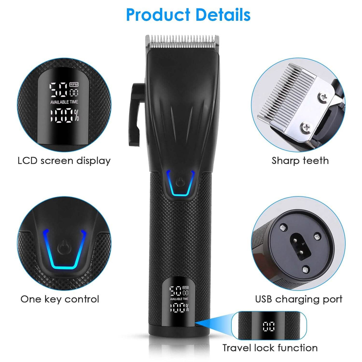 Men Electric Barber Clipper Hair Cutting Combo Set T Outliner Shaver Trimmers Men's Grooming - Tophatter Daily Deals