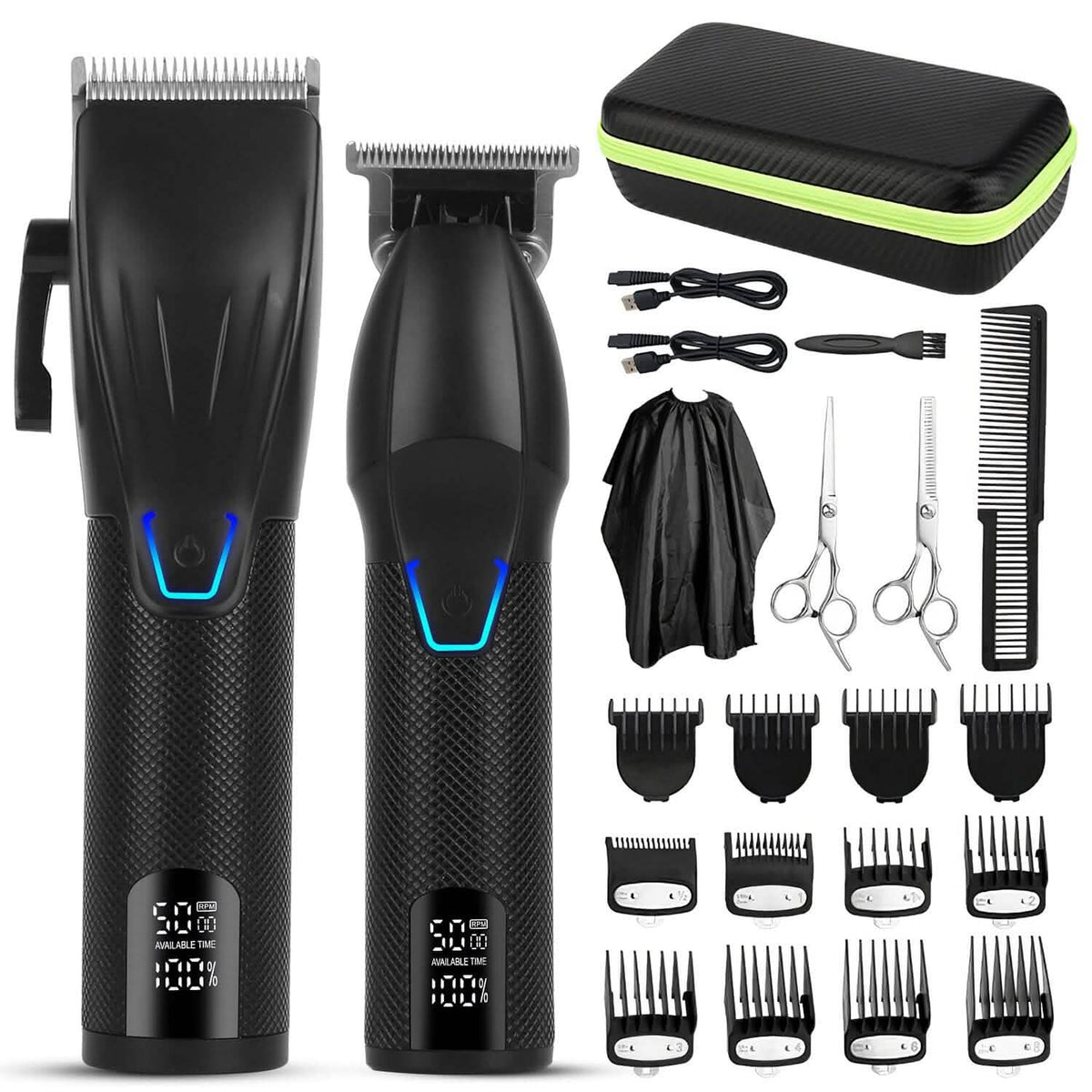 Men Electric Barber Clipper Hair Cutting Combo Set T Outliner Shaver Trimmers Men's Grooming - Tophatter Daily Deals
