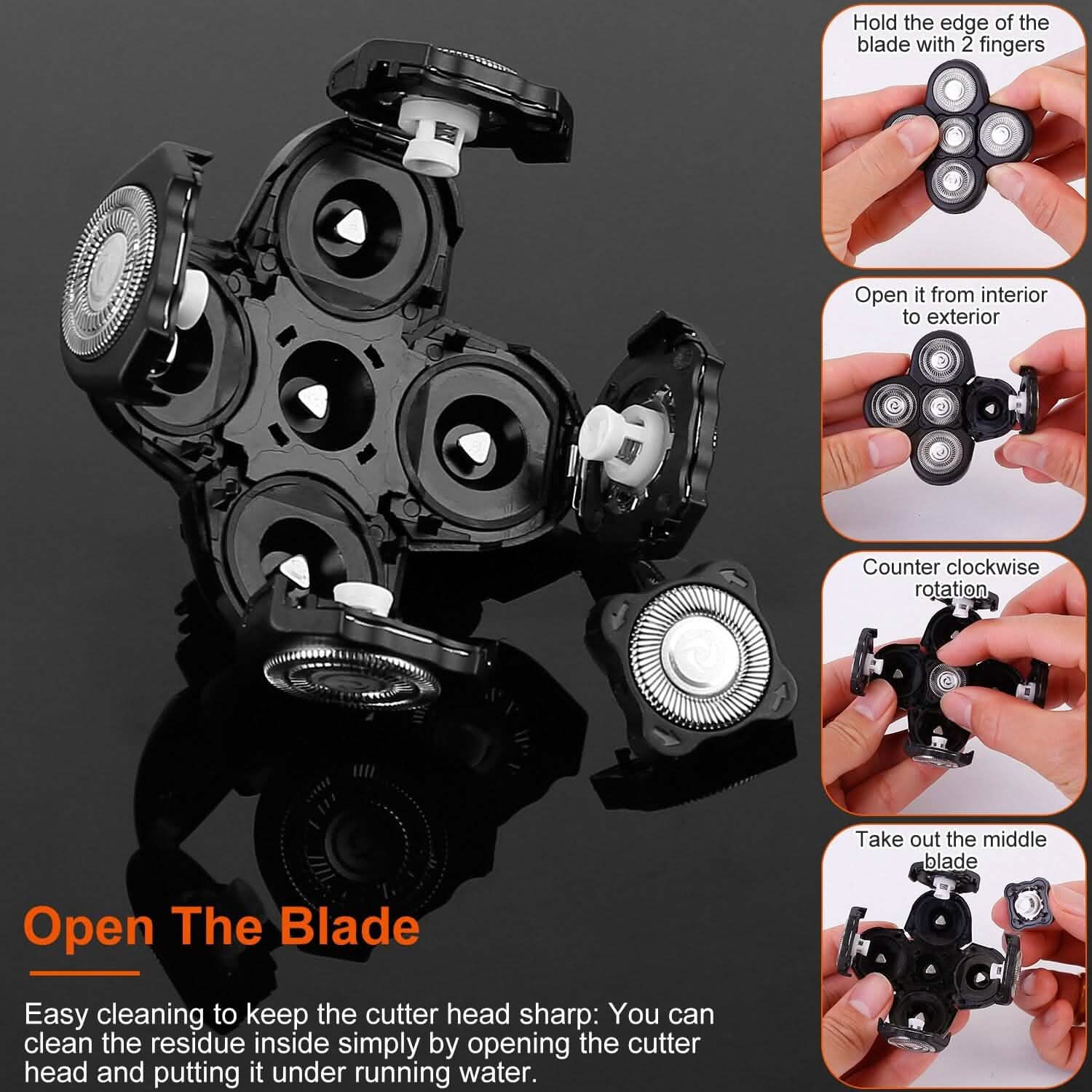 Men Electric Shaver Replacement Blade 5 Heads Beard Cutter Replacement Men's Grooming - Tophatter Daily Deals