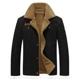 Men Fur Collar Army Tactical Jacket Black Men's Outerwear - Tophatter Daily Deals