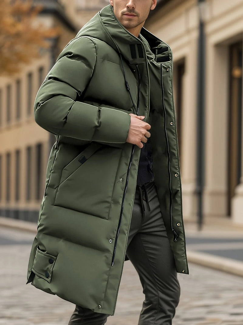 Men Heavyweight Winter Coat Hooded Long Formality Men Jackets - Tophatter Daily Deals