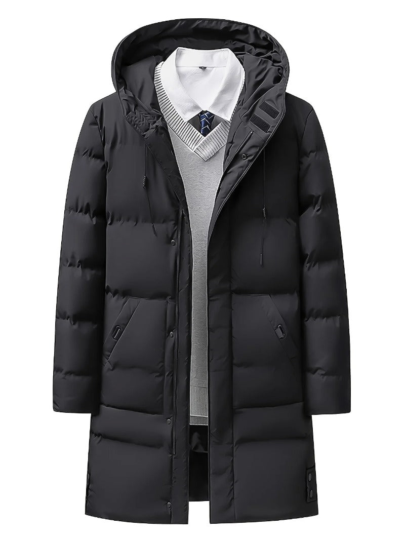 Men Heavyweight Winter Coat Hooded Long Formality Men Jackets - Tophatter Daily Deals