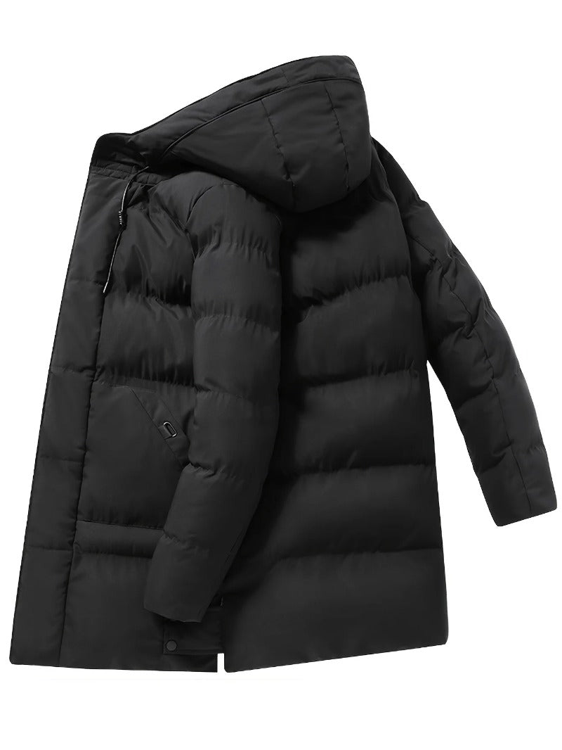 Men Heavyweight Winter Coat Hooded Long Formality Men Jackets - Tophatter Daily Deals