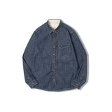 Men Jeans Indigo Washed Solid Work Shirt Men's Clothing - Tophatter Daily Deals